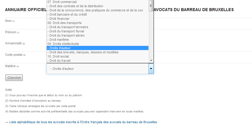 Recherche avocat droit dauteur